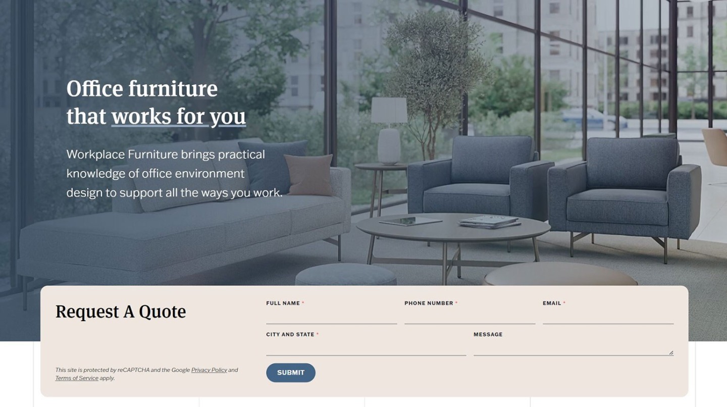 Workplace furniture website