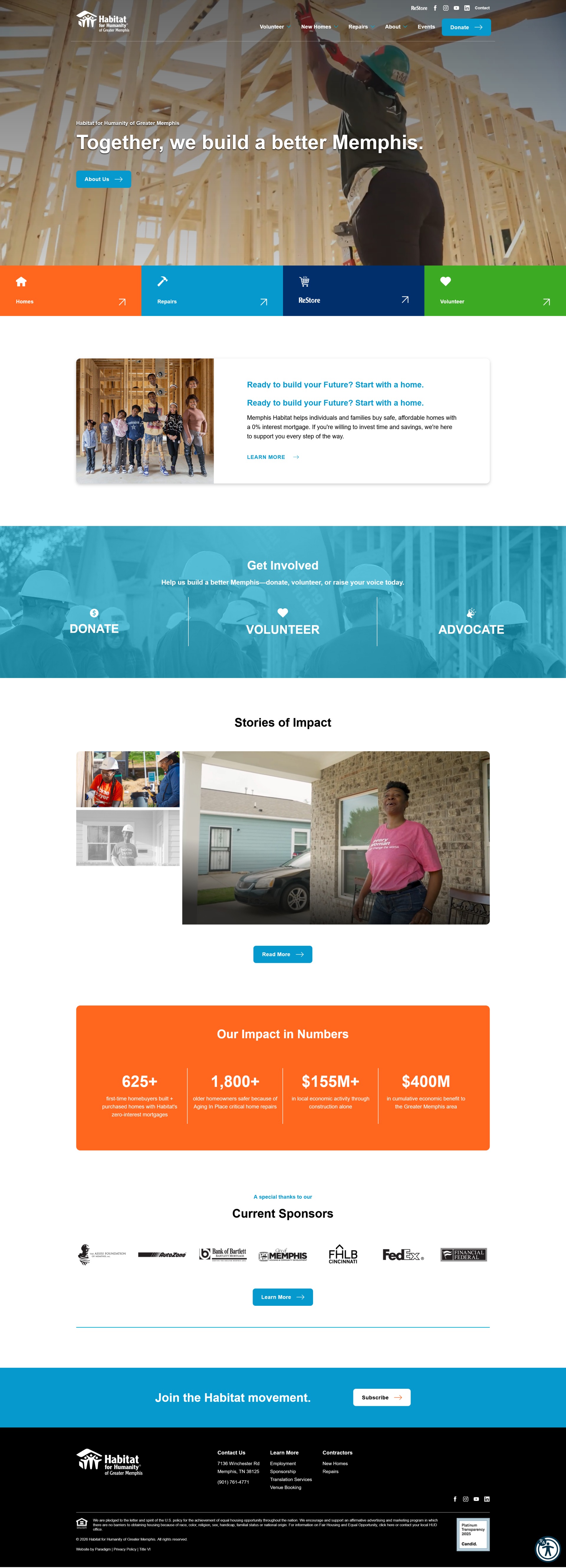 Habitat for Humanity of Greater Memphis homepage